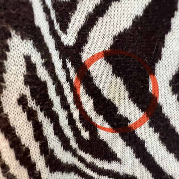 Chico's Open Front Cardigan Sweater Vest L Size 3 Lightweight Zebra Print Mature - Picture 9 of 10